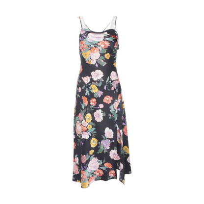 Black Floral Midi Dress