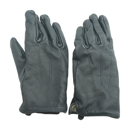 Navy Leather Gloves