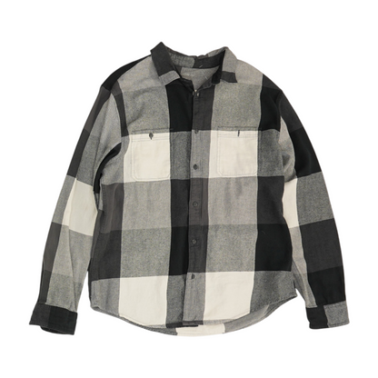 Gray Check Flannel Button Down