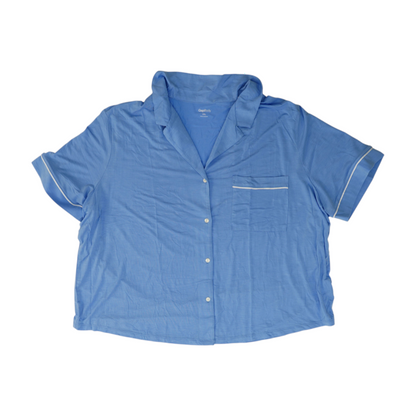 Blue Solid Pajama Top