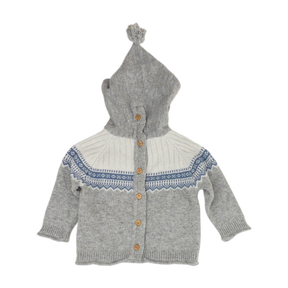 Gray Color Block Pullover Sweater
