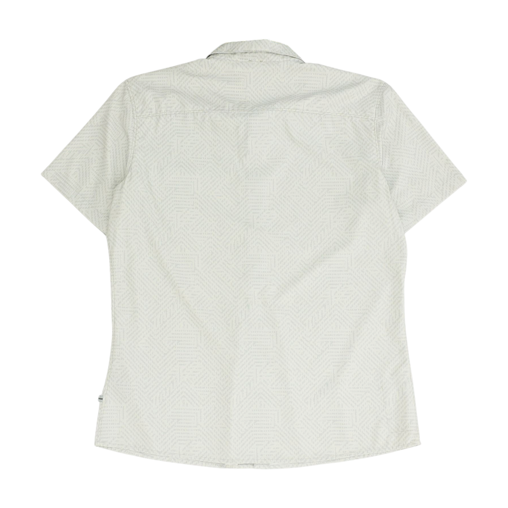 Gray Abstract Short Sleeve Button Down