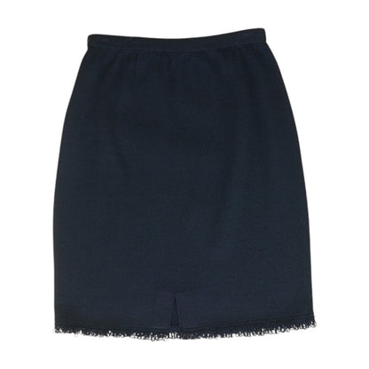 Navy Solid Midi Skirt
