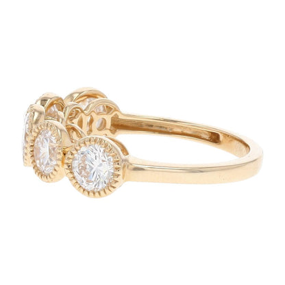 2 Ct 14K Gold Beaded Bezel Set Round Lab Grown Diamond Band