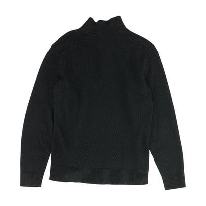 Black Solid 1/4 Zip Sweater