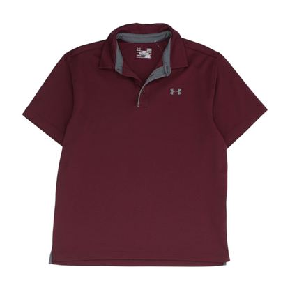 Maroon Solid Short Sleeve Polo