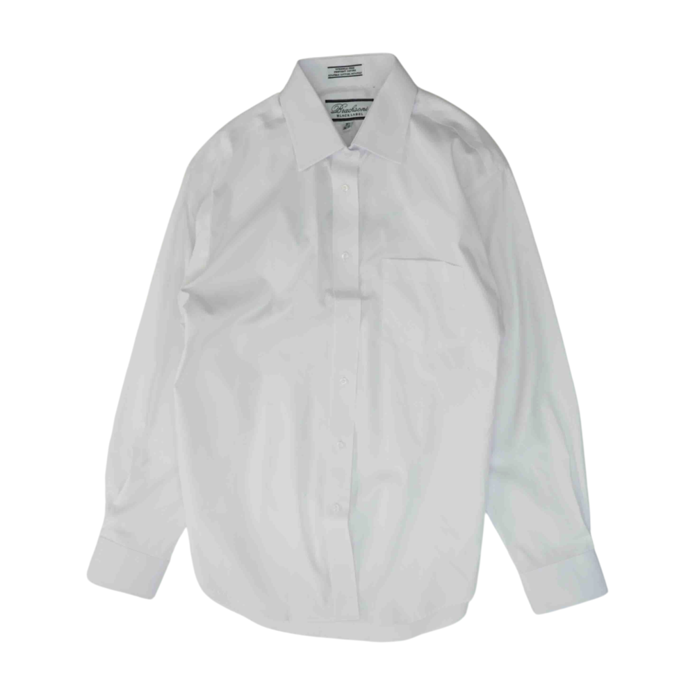 White Solid Long Sleeve Button Down