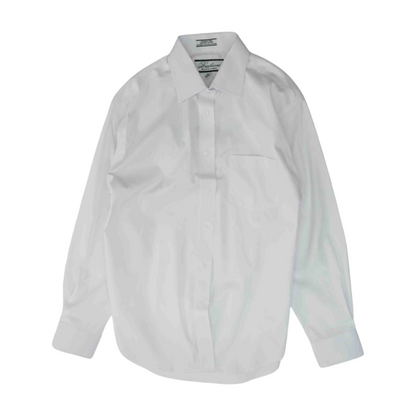 White Solid Long Sleeve Button Down