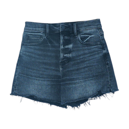 Black Solid Denim Shorts