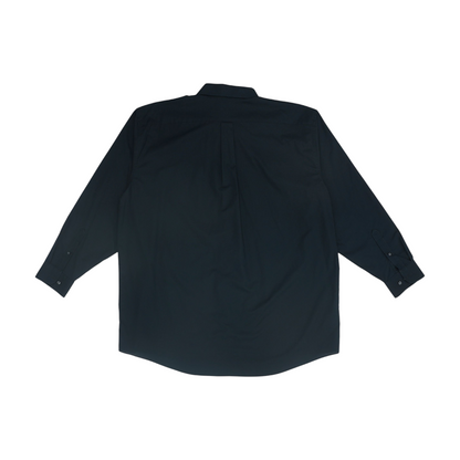 Black Big & Tall Solid Long Sleeve Button Down