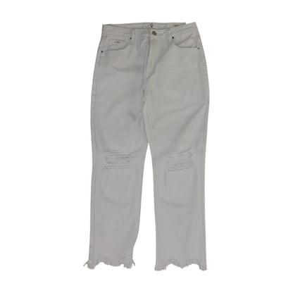 White High Rise Straight Leg Jeans
