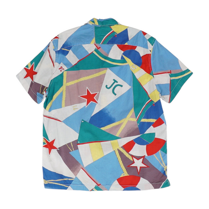 Multi Abstract Short Sleeve Button Down