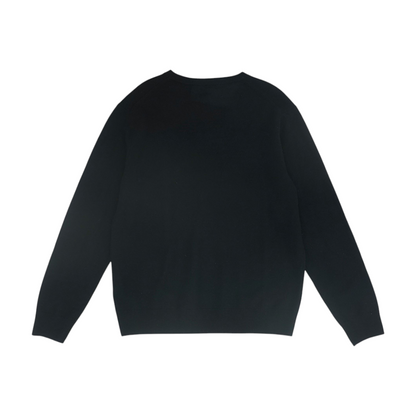 Black Solid Pullover Sweater