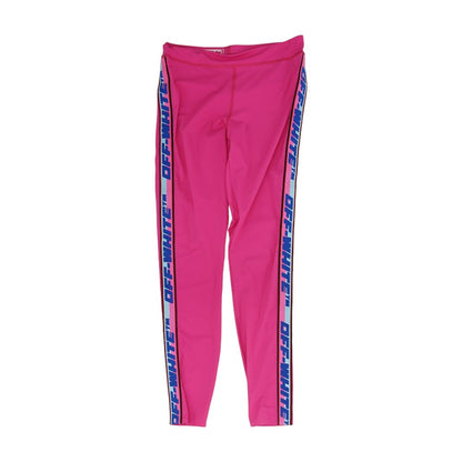Pink Side-Tape Logo Athleisure Leggings