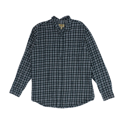 Black Tall Check Flannel Button Down