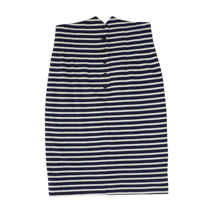 Navy Striped Midi Skirt