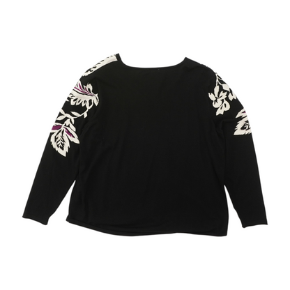 Black Floral Pullover Sweater