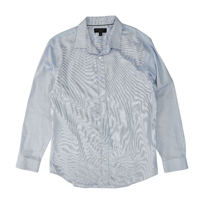 Blue Geometric Long Sleeve Button Down