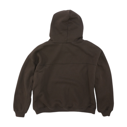Brown Solid Hoodie Pullover