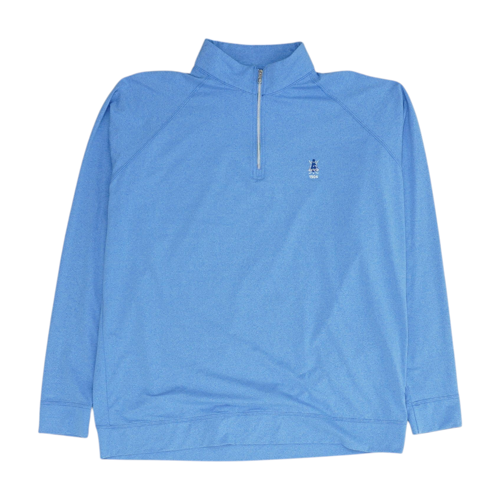 Blue Solid 1/4 Zip Pullover