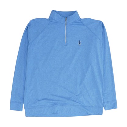 Blue Solid 1/4 Zip Pullover