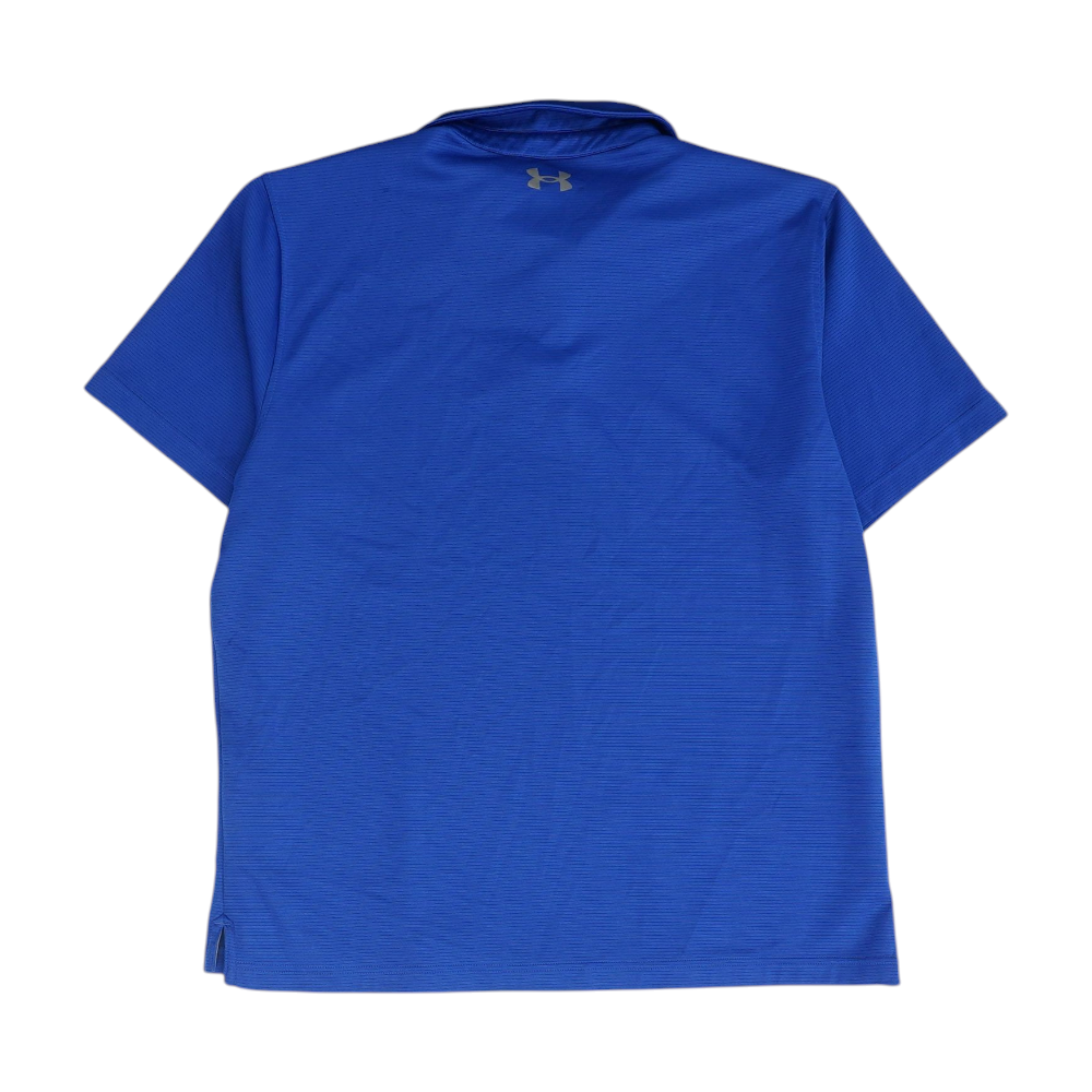 Blue Solid Short Sleeve Polo