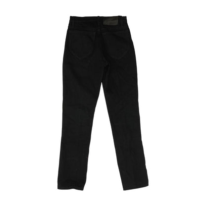 Black Solid Straight Jeans