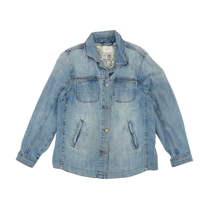 Blue Solid Denim Jacket