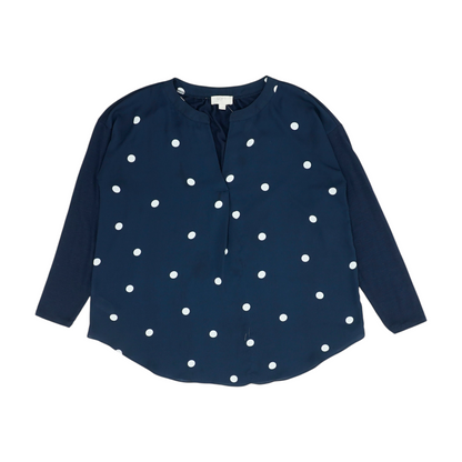Navy Petite Polka Dot Blouse