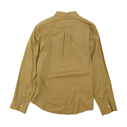 Khaki Solid Long Sleeve Button Down
