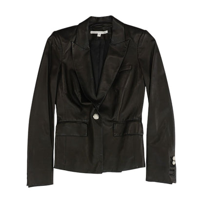 Black Solid 100% lamb Leather Jacket