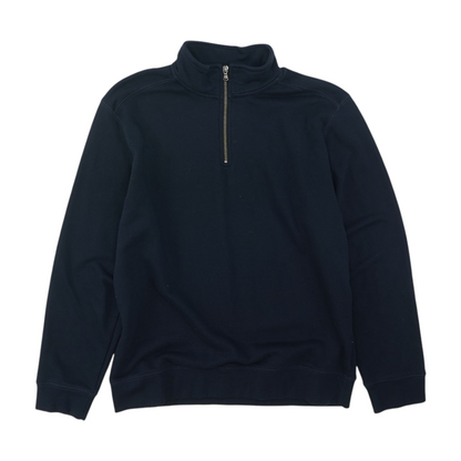 Navy Solid 1/4 Zip Pullover