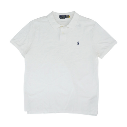 White Solid Short Sleeve Polo