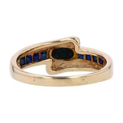 14K Yellow Gold Opal Band Ring