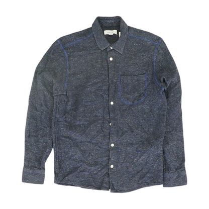 Navy Solid Flannel Button Down