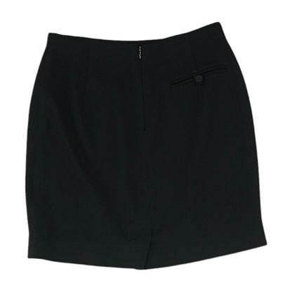 Black Solid Midi Skirt