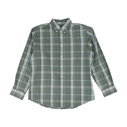 Olive Plaid Long Sleeve Button Down
