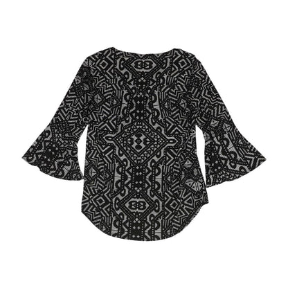 Black Misc. 3/4 Sleeve Blouse