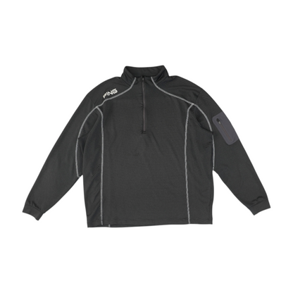 Gray Striped 1/4 Zip Pullover