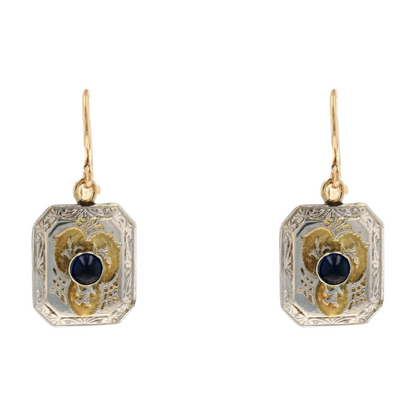 14K Two-Tone Gold Dangle Earrings