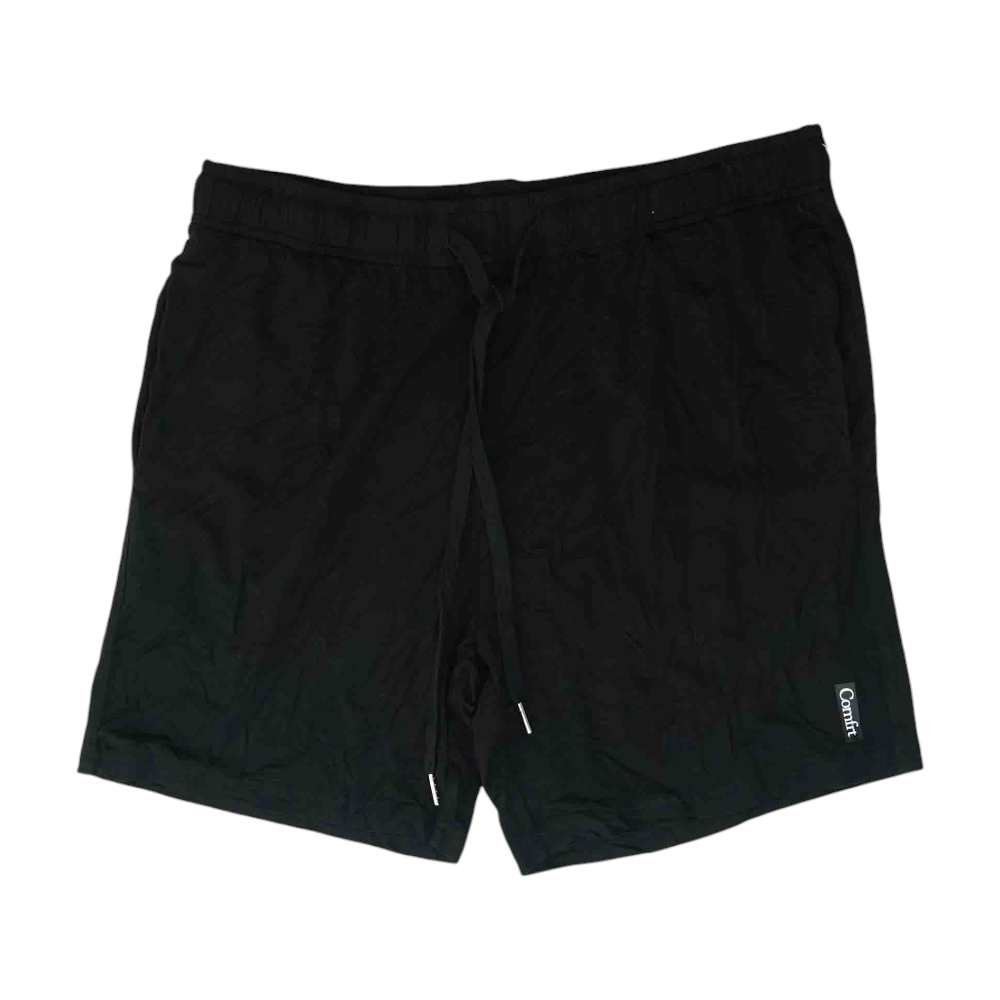 Black Solid Active Shorts