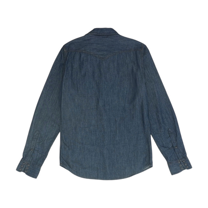 Indigo Solid Long Sleeve Button Down