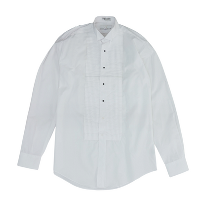 White Solid Tuxedo Button Down