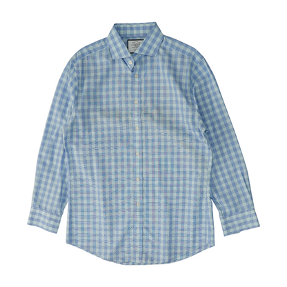 Blue Plaid Long Sleeve Button Down