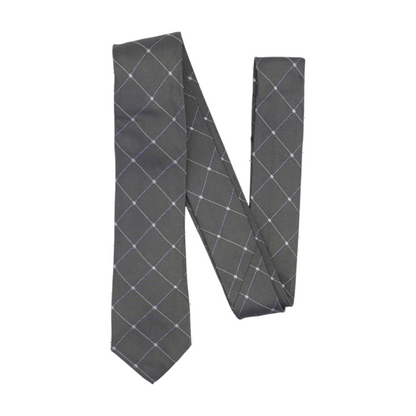 Gray Check Neck Tie