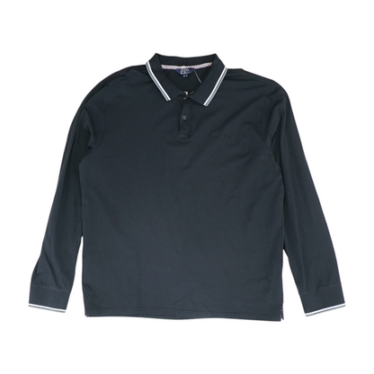 Navy Solid Long Sleeve Polo