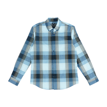 Brown Plaid Long Sleeve Button Down