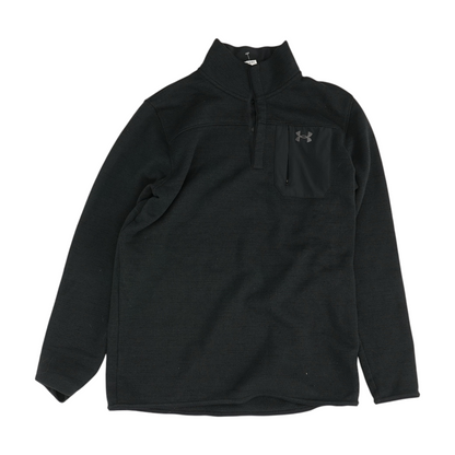 Black Solid 1/4 Zip Pullover