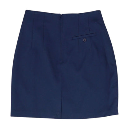 Navy Solid Midi Skirt