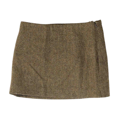 Brown Chevron Mini Skirt